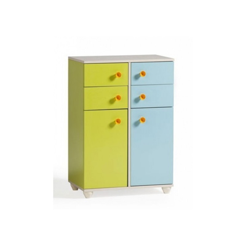 COMMODE  SPLIT BLUE GREEN