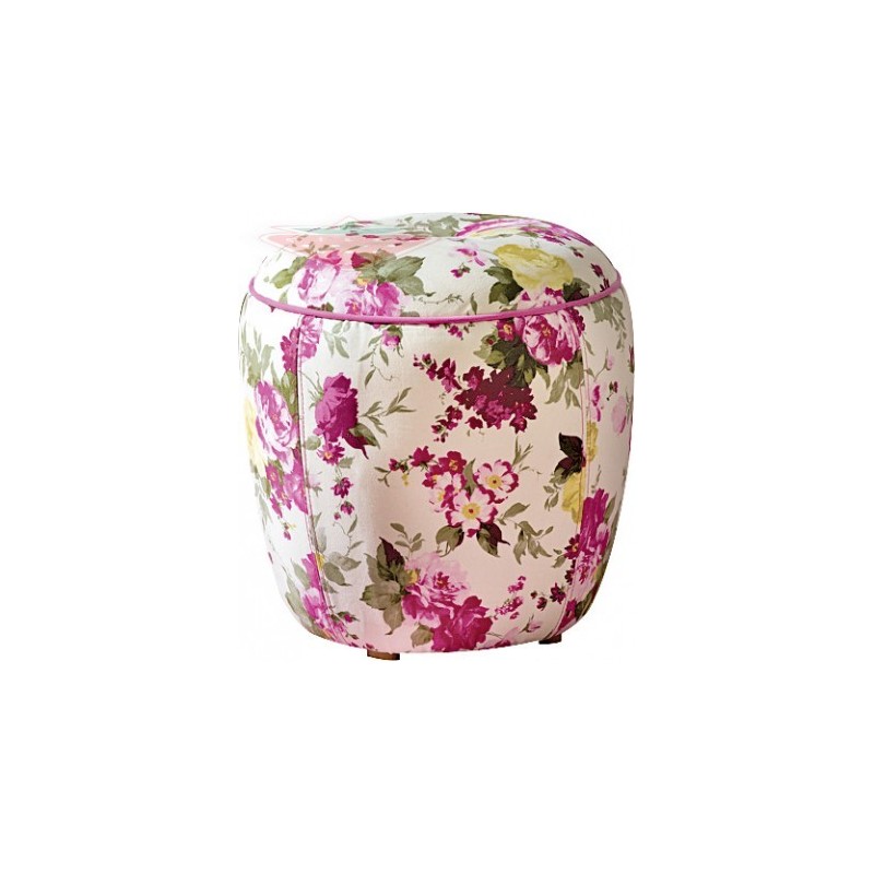 POUF ROND FLORA  PINK