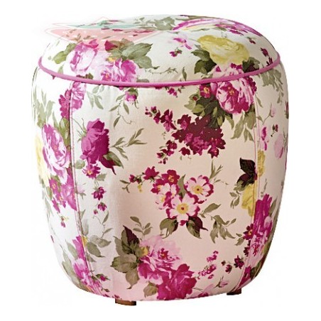 POUF ROND FLORA  PINK