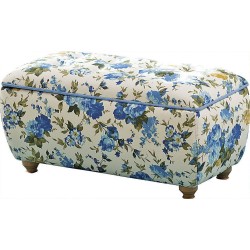 POUF DE RANGEMENT BLEU FLORA